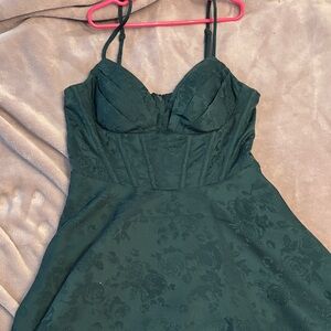 City Studio Dark Green Floral Dress